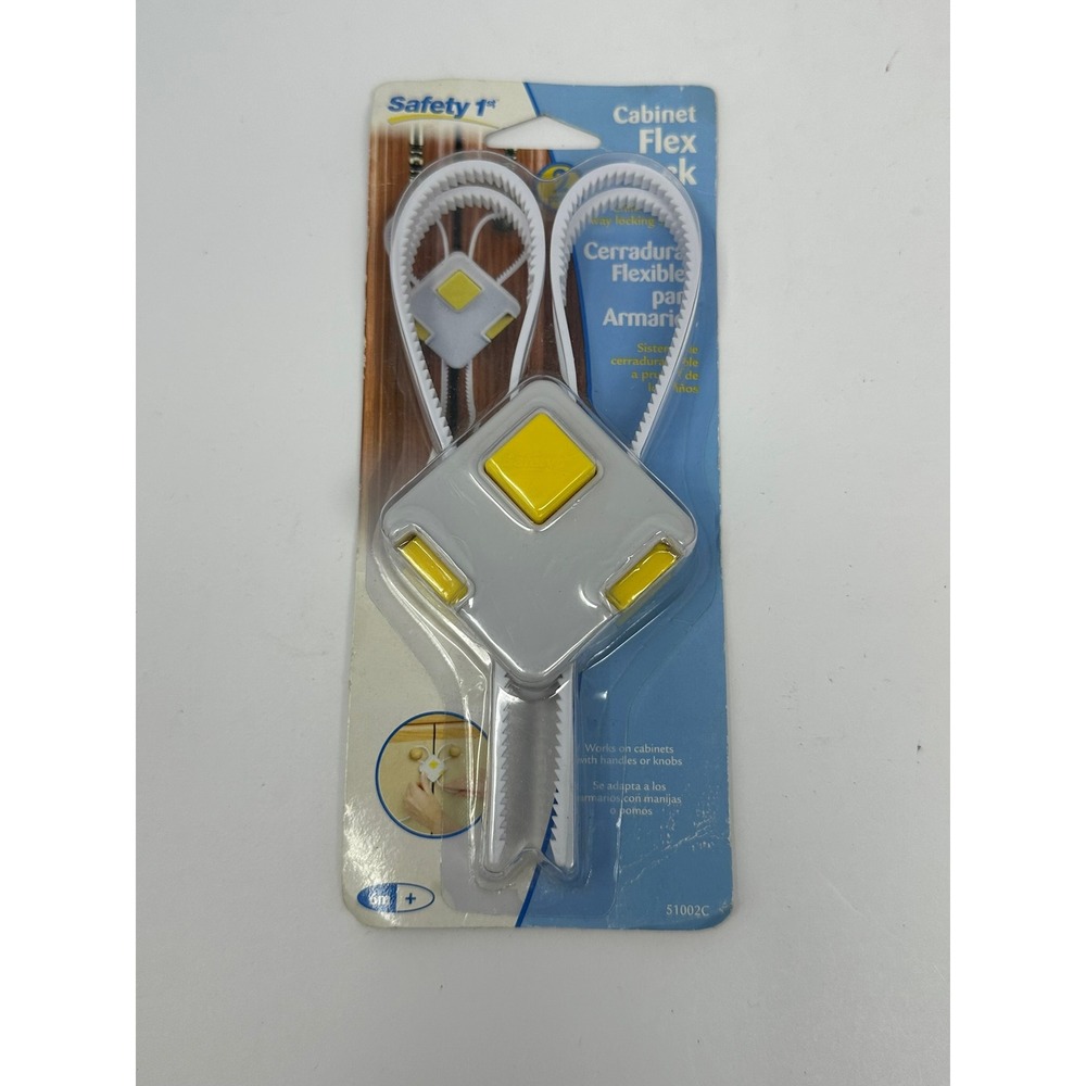 Safety 1st Cabinet Flex-Lock Child Safety Lock Gray Yellow S1002C NIP